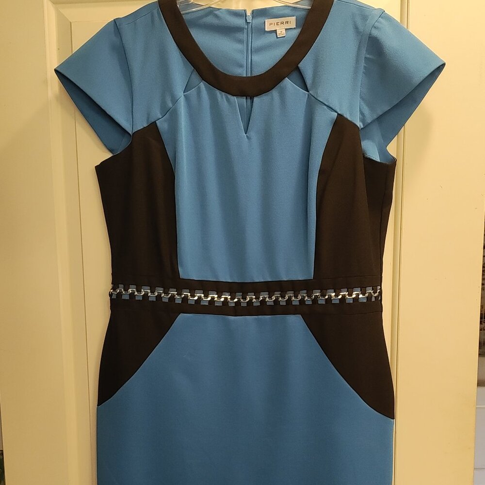 Pierri New York Blue and Black Dress Size 16